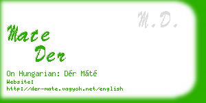 mate der business card